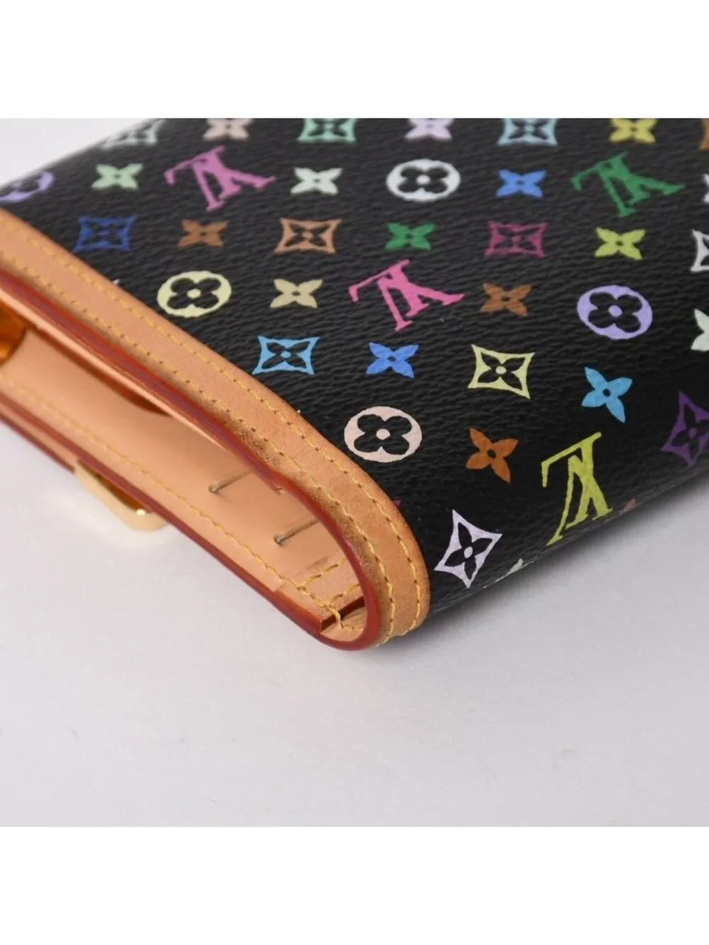 Louis Vuitton Trifold Wallet Monogram Black Multicolor Portefeuille